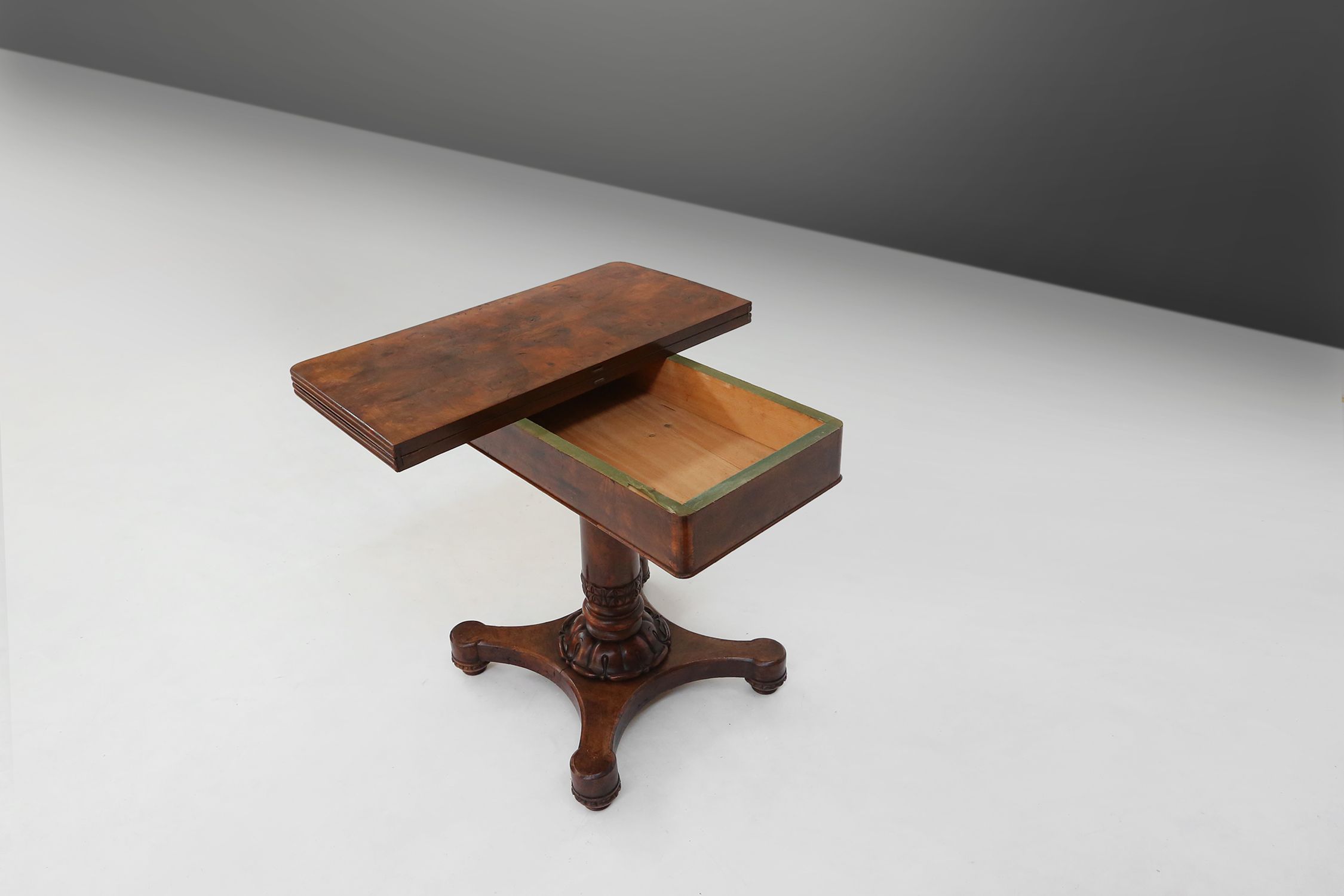 Victorian burl wood Folding Card Console Table, UK 19th Centurythumbnail